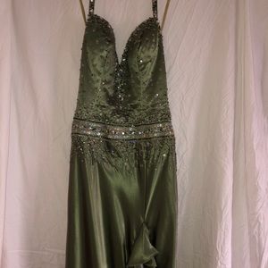 Silk sequined ballgown formal dress (vintage)